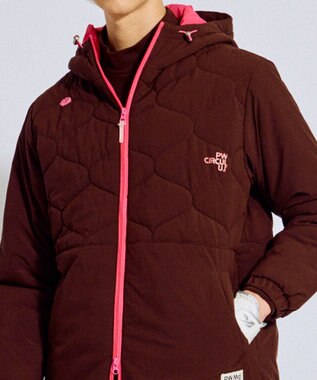 PW CIRCULUS 【撥水加工 / ストレッチ】【MEN】キルティング中綿ブルゾン ゴルフ ダークブラウン系