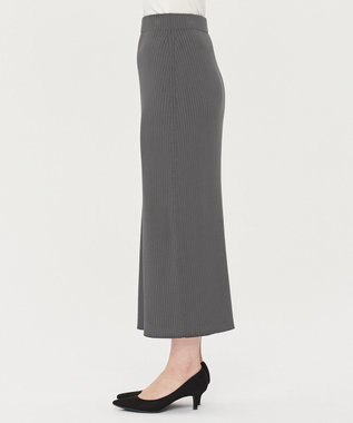 uncrave 【手洗い可】スムース ニット リブ スカート（uncrave STANDARD） スレート