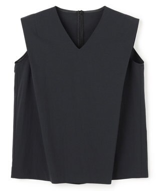 BEIGE， YANN / Vネックタックブラウス Black
