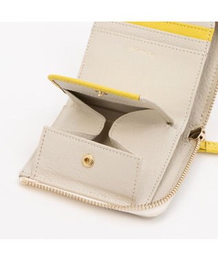 UNBILLION アトランタ ATLANTA / 牛革L字ファスナーミニウォレット アイボリー