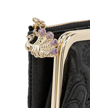 ANNA SUI ピーコック 二つ折り口金長財布 クロ