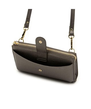 CLATHAS ココル 財布機能付ショルダーバッグ ガンメタ