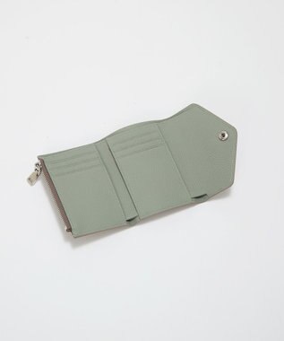 TOPKAPI 【Breath TOPKAPI】DUAL デュアル シュリンクレザー バイカラー 三つ折り 財布　薄型 / 軽量 グレージュ