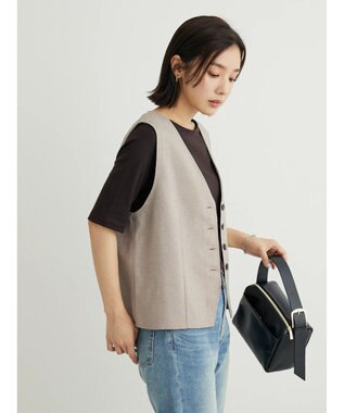 Green Parks ヘリンボーンベスト Brown