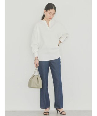 AMERICAN HOLIC スキッパーワッフルプルオーバー Off White