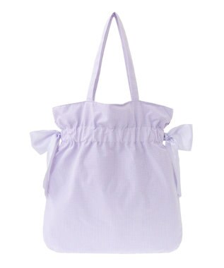Maison de FLEUR ギンガムチェックダブルリボントートバッグ Lavender