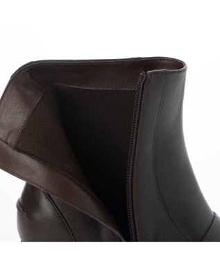 ing <ing>スクエアトゥローファーブーツ ダークブラウン