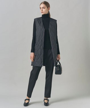 ICB 【洗える・リバーシブル着用可】T/Wツイルキルト リバーシブル パディング ジレ チャコール系