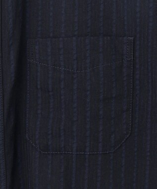 JOSEPH ABBOUD 【キングサイズ・オーガニックコットン/サスティナブル】JOE COTTON プリッセリバー リバーシブル シャツ ネイビー系1