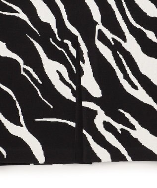 ICB 【洗える】アニマルジャガード  ニットスカート ブラック系