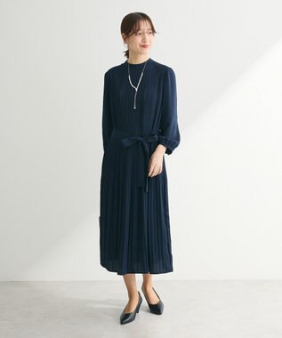 Green Parks ef-de プリーツワンピース Dark Navy