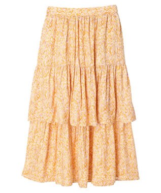 AMERICAN HOLIC ティアードエスニックプリントスカート Orange