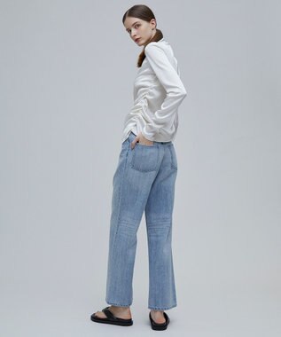 BEIGE， GINETTE / シャーリングブラウス Ecru