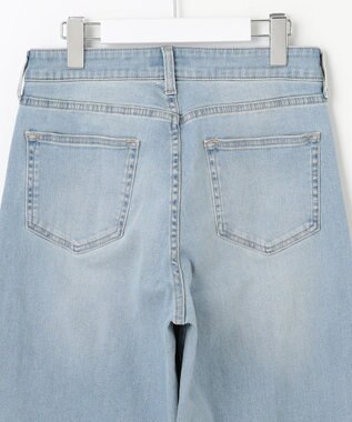 J.PRESS LADIES 【洗える】BASIC STRETCH DENIM ワイド ストレート デニム ブリーチ系