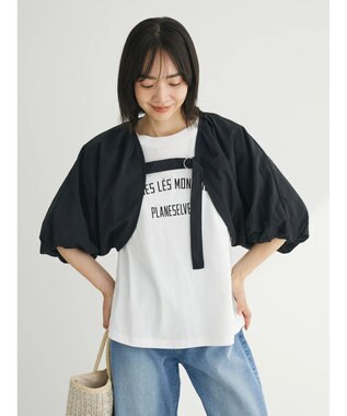 Green Parks ・ＥＬＥＮＣＡＲＥ　ＤＵＥ　バルーンスリーブボレロ Black