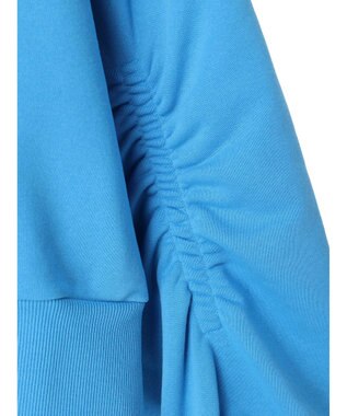 earth music&ecology クルーネック袖シャーリングスウェット Light Blue