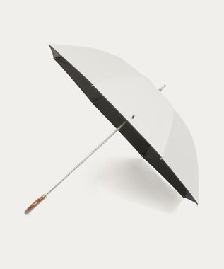 MOONBAT 【WEB限定/遮光率100%/遮熱/UV】POLO RALPH LAUREN（ポロ ラルフローレン）晴雨兼用日傘 無地 オーバーロック刺繍 長傘 オフホワイト