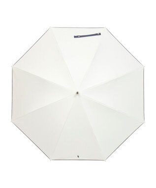 MOONBAT 【WEB限定/遮光率100%/遮熱/UV】POLO RALPH LAUREN（ポロ ラルフローレン）晴雨兼用日傘 無地 オーバーロック刺繍 長傘 オフホワイト