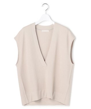 ICB L 【洗える】 ウールテンセルミニブークレ ニットベスト トープ系