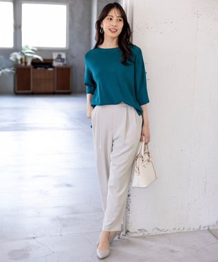 ANY SIS 【接触冷感・UVカット・洗える】ビューティクールボートネック プルオーバー グリーン