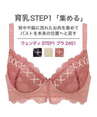 BRADELIS New York 【BRADELIS New York / 育乳補整ブラ・STEP1 集める】ウェンディステップ1ブラ24S1 脇のお肉もふんわり包んで補正するブラ コッパーピンク