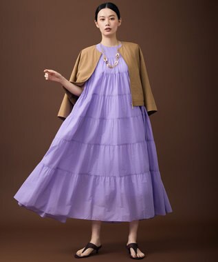 自由区 【SHIHOさん着用】コットンティアード ワンピース ラベンダー
