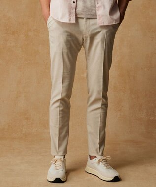 JOSEPH ABBOUD 【キングサイズ・ウエストも伸びる/清涼/ストレッチ】ストレッチリネンシャンブレーパンツ アイボリー系