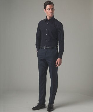 GOTAIRIKU 【形態安定】PREMIUMPLEATS_レギュラーカラー 通年ドレスシャツ（ネイビー） ネイビー系