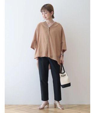 AMERICAN HOLIC バックギャザーＶネックシアーシャツ Camel