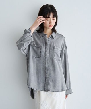 YECCA VECCA 【販売なし】バイオ加工ウ゛ィンテージデニムシャツ Gray