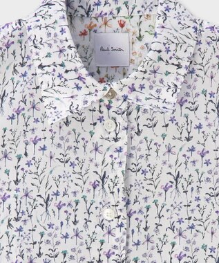 Paul Smith Water Colour Floral 半袖シャツ パープル