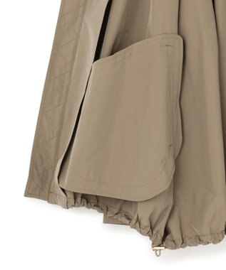 23区 L 【撥水加工】ソフトメモリータフタ ミドル丈 ブルゾン ライトカーキ系