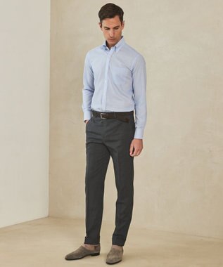 GOTAIRIKU 春夏向け【形態安定】SUMMERPREMIUMPLEATS_ボタンダウンカラー 長袖ドレスシャツ(25/26年モデル) サックスブルー系