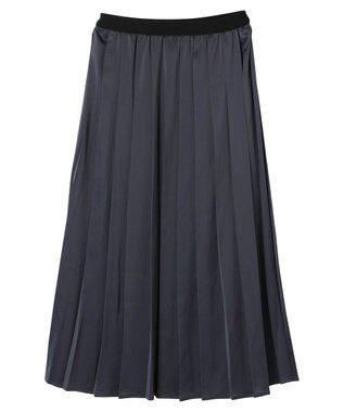earth music&ecology サテンプリーツスカート Charcoal Gray