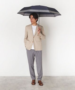 MOONBAT ポロ ラルフ ローレン (POLO RALPH LAUREN)  メンズ 長傘 雨傘 ロゴ刺繍 ボタンジャンプ ワンタッチ ディープブルー