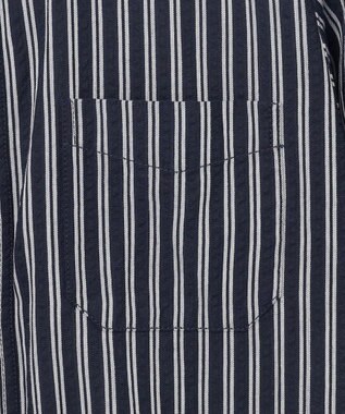 JOSEPH ABBOUD 【キングサイズ・オーガニックコットン/サスティナブル】JOE COTTON プリッセリバー リバーシブル シャツ ネイビー系1