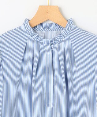 組曲 【WEB限定】ライトデシン フリル襟ブラウス ブルーストライプ系5
