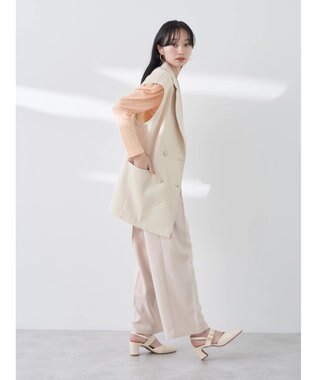 earth music&ecology パフスリーブクレープリブインナー Orange