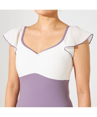 Chacott ★ 【L～３Lサイズ限定】フレアスリーブレオタード モーブ