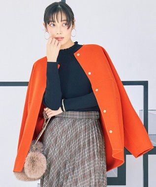 【SHIHOさん着用】ウールリバーノーカラー コート