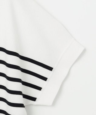 J.PRESS LADIES 【洗える・抗菌防臭】 ドルマンガーター ボーダー ニット ホワイト系1