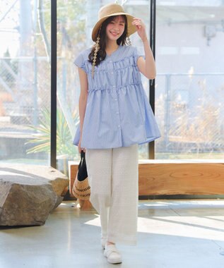 Tiaclasse フラワーレース付きクロッシュハット ベージュ