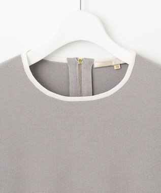 自由区 L 【洗える/セット着用可】ドライコットンハイゲージブラウスライク ニット ベージュ系