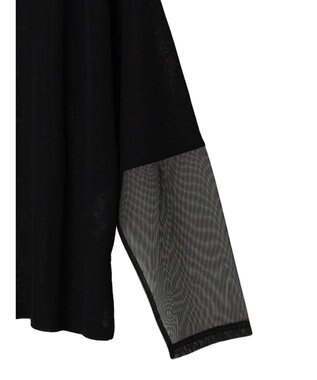 Green Parks 袖チュールドッキングシアープルオーバー Black