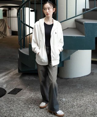 WEGO 【WEB限定/ユニセックス着用ITEM/25年秋冬新作/SMLサイズ展開】別注U.S.POLO ASSN.　ZIPパーカー オフホワイト