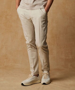 JOSEPH ABBOUD 【キングサイズ・ウエストも伸びる/清涼/ストレッチ】ストレッチリネンシャンブレーパンツ アイボリー系