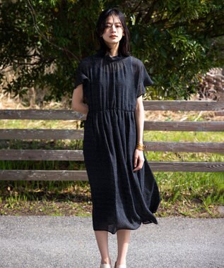 組曲 【WEB限定・2WAY】サッカードビードットプリント ワンピース ブラック系5