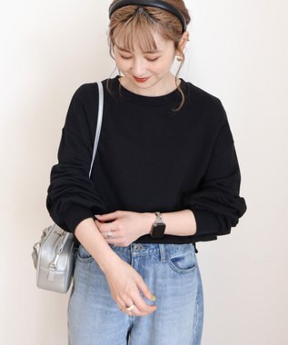 AMERICAN HOLIC タックスリーブスウェット Black