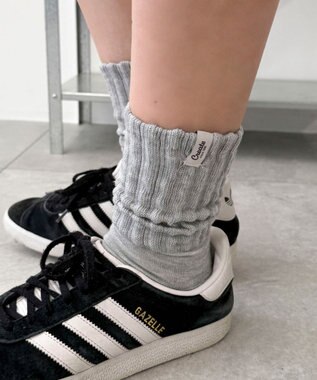 WEGO タグデザインボリュームリブソックス ライトグレー