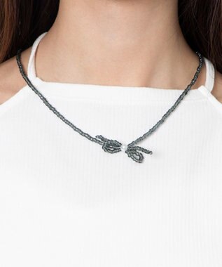 WEGO Lカラービーズリボンネックレス ブラック